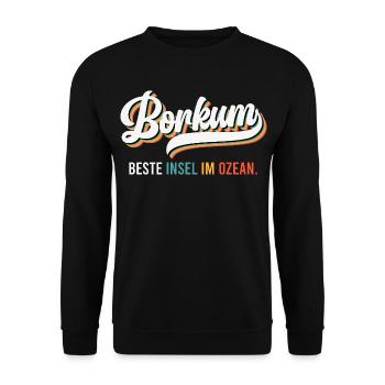 Île de Borkum MEILLEURE ÎLE DE L’OCÉAN Plaisir - Sweat-shirt Unisexe - noir - Devant - Alina (178cm) & Michal (187cm)