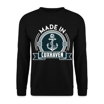 Nordsee Urlaub MADE IN CUXHAVEN Lustiges - Unisex Pullover - Schwarz - Vorne - Alina (178cm) & Michal (187cm)