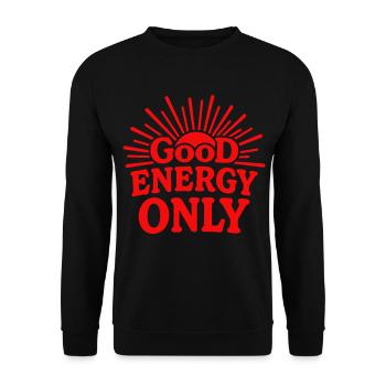 Good Energy Only Positive Vibes Sunshine - Unisex Sweatshirt - black - Front - Alina (178cm) & Michal (187cm)