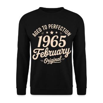 Février 1965 - February 1965 - Sweat-shirt Unisexe - noir - Devant - Alina (178cm) & Michal (187cm)