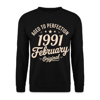 Février 1991 - February 1991 - Sweat-shirt Unisexe - noir - Devant - Alina (178cm) & Michal (187cm)