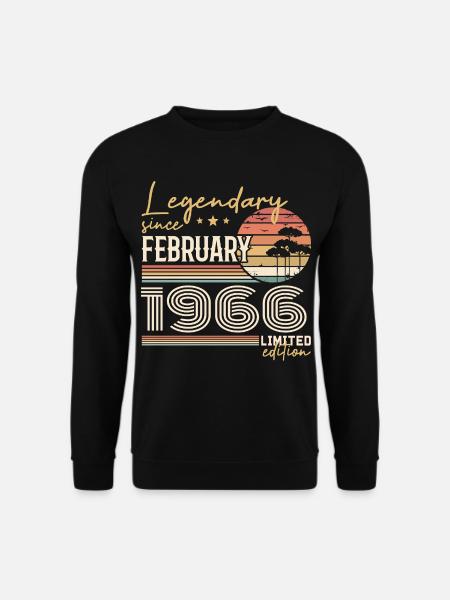 Février 1966 anniversaire 1966 légendes Février - Sweat-shirt Unisexe - noir