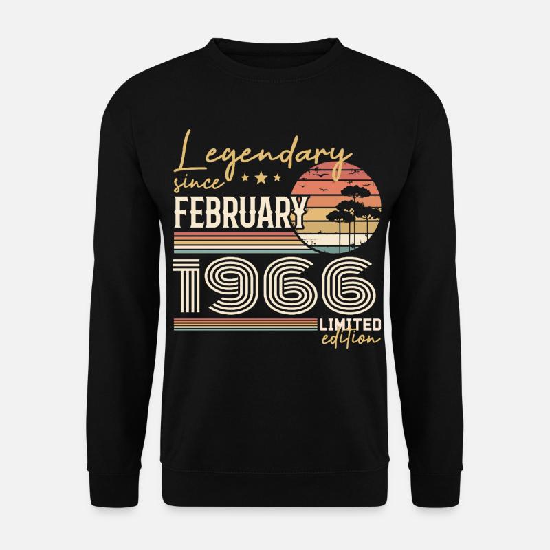 Février 1966 anniversaire 1966 légendes Février - Sweat-shirt Unisexe - noir