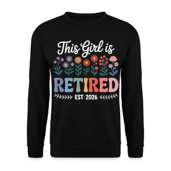 Retraité 2026 – Design enfin retraité - Sweat-shirt Unisexe - noir - Devant - Alina (178cm) & Michal (187cm)