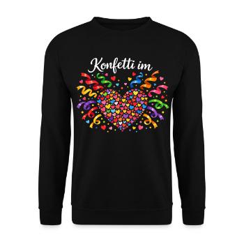 Confetti in the Heart Costume Women's Alaaf - Unisex Sweatshirt - black - Front - Alina (178cm) & Michal (187cm)