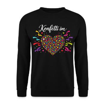 Cœur de confettis drôle pour les fans de fête - Sweat-shirt Unisexe - noir - Devant - Alina (178cm) & Michal (187cm)