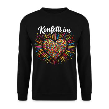 Confettis dans le cœur du carnaval - Sweat-shirt Unisexe - noir - Devant - Alina (178cm) & Michal (187cm)
