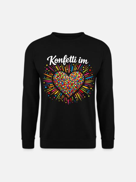 Konfetti Im Herzen Karneval Geschenk - Unisex Pullover - Schwarz