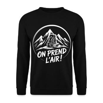 Abenteuer-Rucksackwandern - Unisex Pullover - Schwarz - Vorne - Alina (178cm) & Michal (187cm)