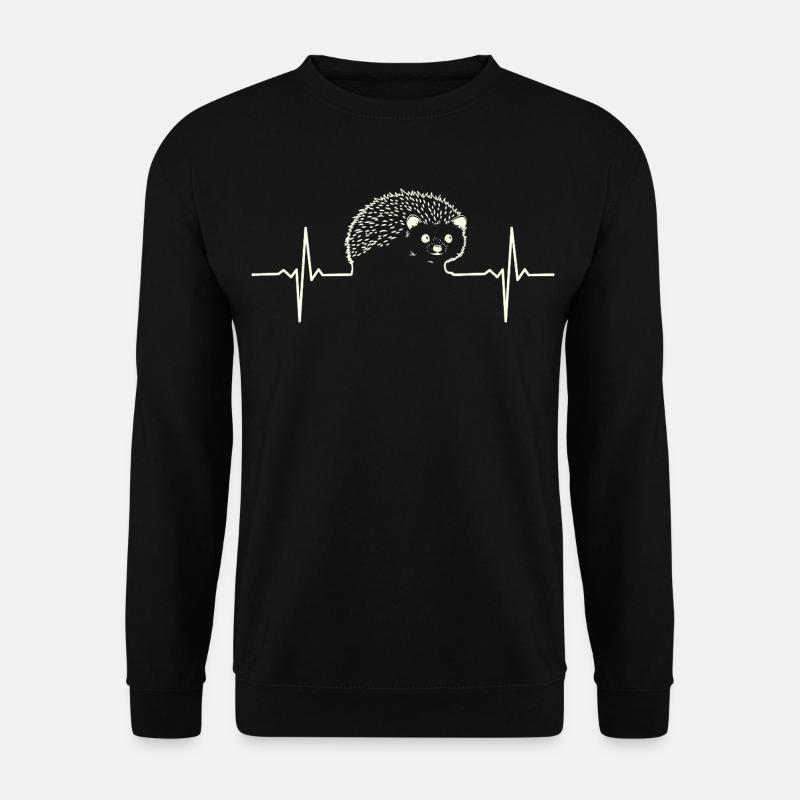 Herzschlag-Igel EKG-Linie - Unisex Pullover - Schwarz