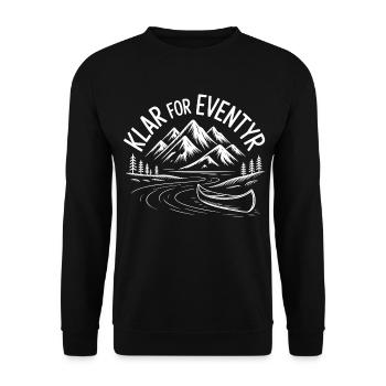 Bereit für Abenteuer in den Bergen und Flüssen - Unisex Pullover - Schwarz - Vorne - Alina (178cm) & Michal (187cm)