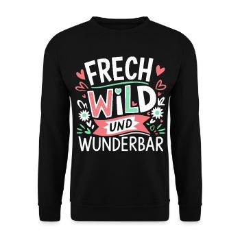 Cheeky, wild and wonderful - colourful design - Unisex Sweatshirt - black - Front - Alina (178cm) & Michal (187cm)