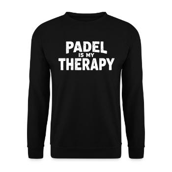 Padel est ma déclaration d’athlète de thérapie - Sweat-shirt Unisexe - noir - Devant - Alina (178cm) & Michal (187cm)