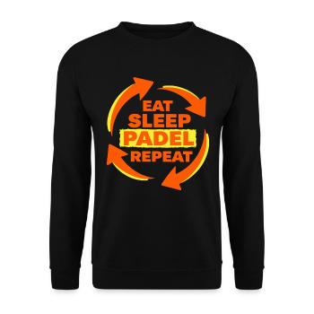 Déclaration d’athlète récurrent Eat Sleep Padel - Sweat-shirt Unisexe - noir - Devant - Alina (178cm) & Michal (187cm)