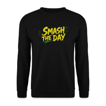 SMASH THE DAY Motivation für Padel und Tennis - Unisex Pullover - Schwarz - Vorne - Alina (178cm) & Michal (187cm)
