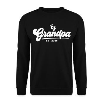 Opa 2026 - Stolzer Opa - Geschenkidee - Unisex Pullover - Schwarz - Vorne - Alina (178cm) & Michal (187cm)