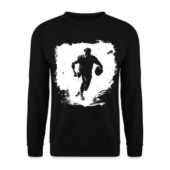 Rugby Streetart - Unisex Pullover - Schwarz - Vorne - Alina (178cm) & Michal (187cm)