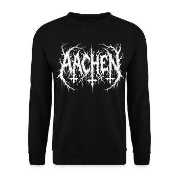 Ville préférée : Métal d’Aix-la-Chapelle. - Sweat-shirt Unisexe - noir - Devant - Alina (178cm) & Michal (187cm)