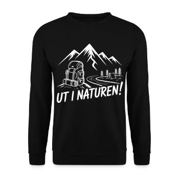 Backpacking in the mountains – Out in nature! - Unisex Sweatshirt - black - Front - Alina (178cm) & Michal (187cm)