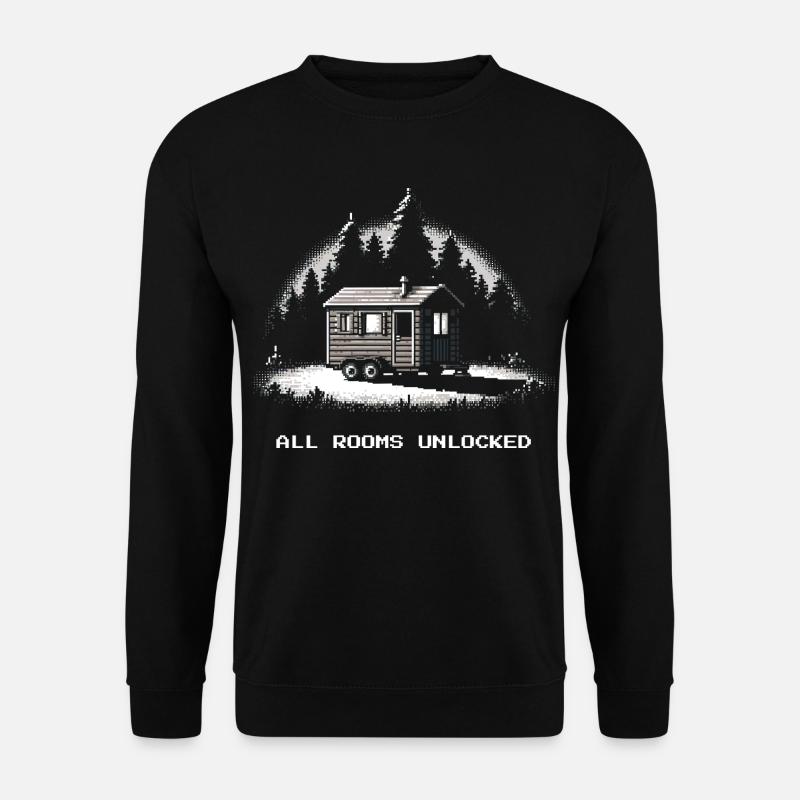 Alle Räume freigeschaltet | Tiny House - Unisex Pullover - Schwarz