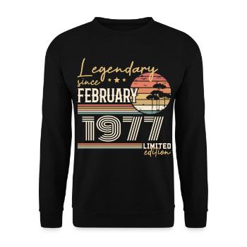 Février 1977 anniversaire 1977 légendes Février - Sweat-shirt Unisexe - noir - Devant - Alina (178cm) & Michal (187cm)