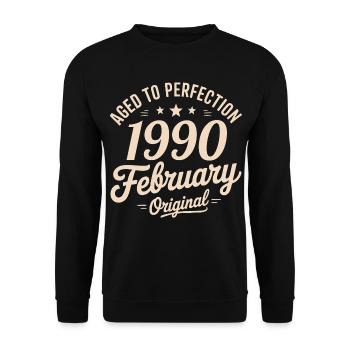 Février 1990 - February 1990 - Sweat-shirt Unisexe - noir - Devant - Alina (178cm) & Michal (187cm)