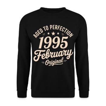 Février 1995 - February 1995 - Sweat-shirt Unisexe - noir - Devant - Alina (178cm) & Michal (187cm)