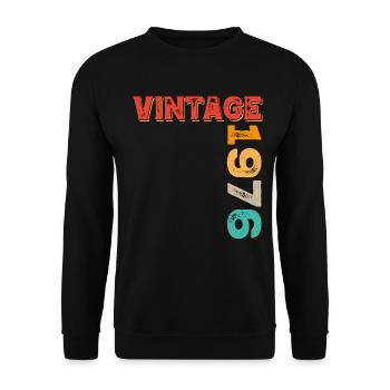 Vintage 1976 - Unisex Pullover - Schwarz - Vorne - Alina (178cm) & Michal (187cm)