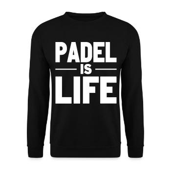 Le padel est la déclaration de vie des joueurs de padel - Sweat-shirt Unisexe - noir - Devant - Alina (178cm) & Michal (187cm)