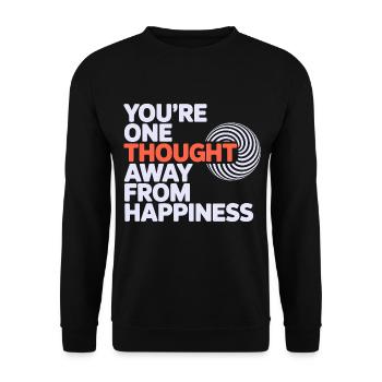Hypnotiseur einen Gedanken entfernt von Happiness Pro - Unisex Pullover - Schwarz - Vorne - Alina (178cm) & Michal (187cm)
