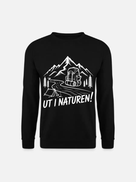 Hiking in nature with a backpack - Unisex Sweatshirt - black