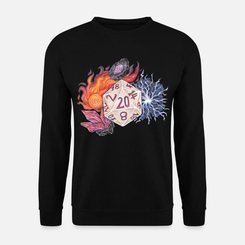 RPG Tabletop D20 Dice Gift Magician - Unisex Sweatshirt - black