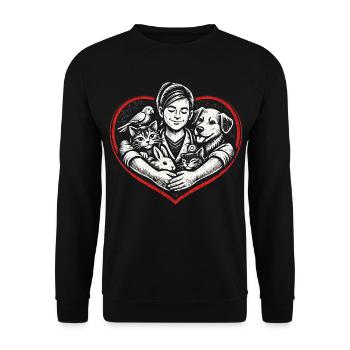 Veterinarian Veterinarian - Unisex Sweatshirt - black - Front - Alina (178cm) & Michal (187cm)