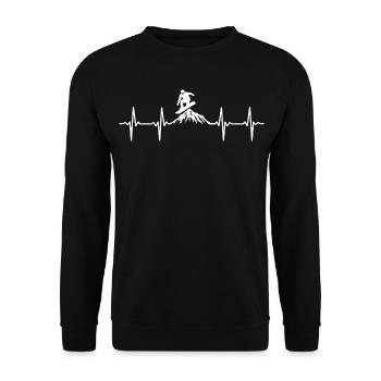 Snowboarder Herzschlag Snowboarding Snowboard  - Unisex Pullover - Schwarz - Vorne - Alina (178cm) & Michal (187cm)