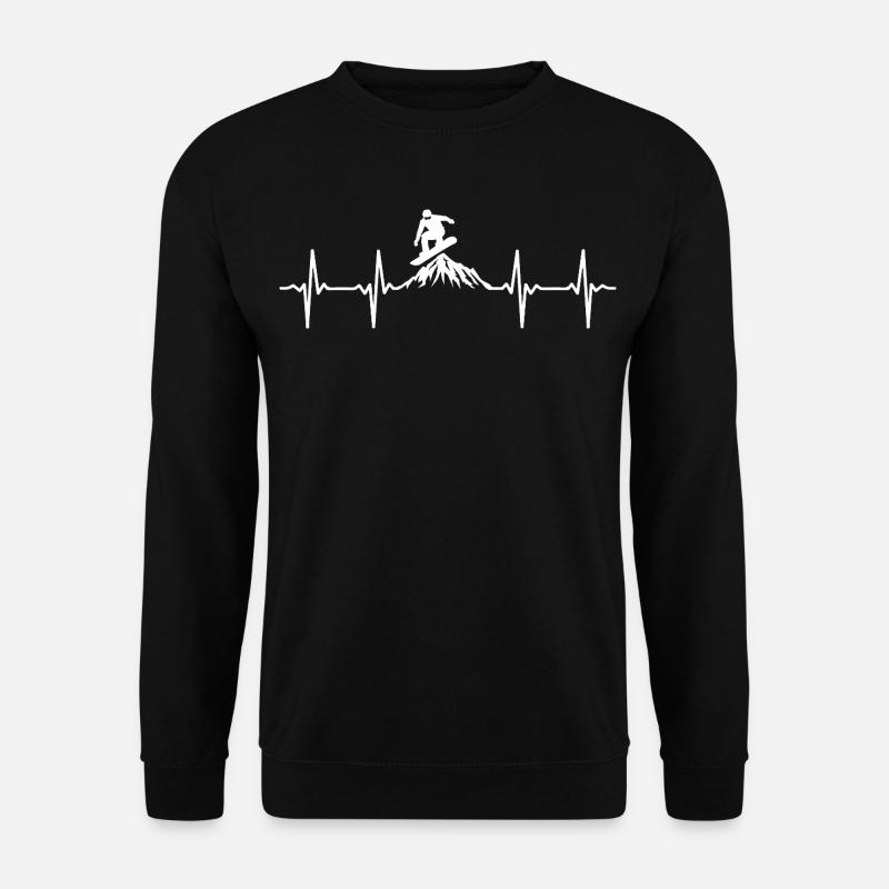 Snowboarder Herzschlag Snowboarding Snowboard  - Unisex Pullover - Schwarz