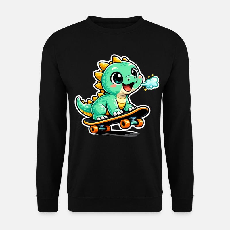 Héros du skateboard Dino vert - Sweat-shirt Unisexe - noir