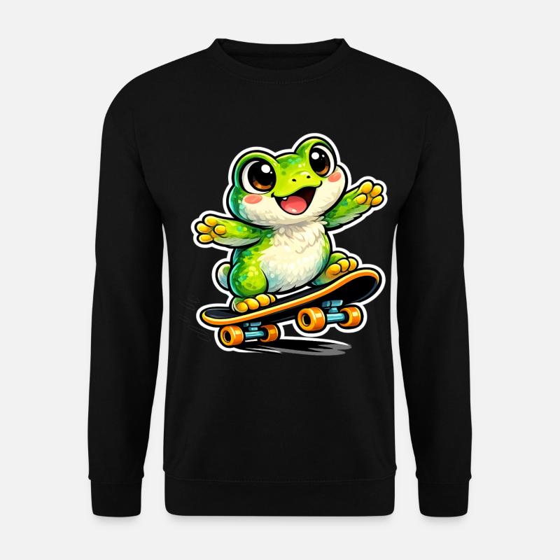Happy Frog Skateboard - Unisex Sweatshirt - black