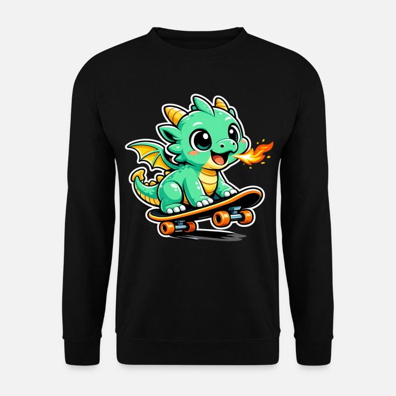 Kleiner Drachen Skateboarder - Unisex Pullover - Schwarz