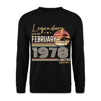 Février 1978 anniversaire 1978 légendes Février - Sweat-shirt Unisexe - noir - Devant - Alina (178cm) & Michal (187cm)