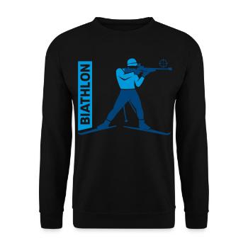 Biathlon Passion Lover Gift - Unisex Sweatshirt - black - Front - Alina (178cm) & Michal (187cm)