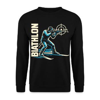 Biathlon Passion Liebhaber Geschenk - Unisex Pullover - Schwarz - Vorne - Alina (178cm) & Michal (187cm)