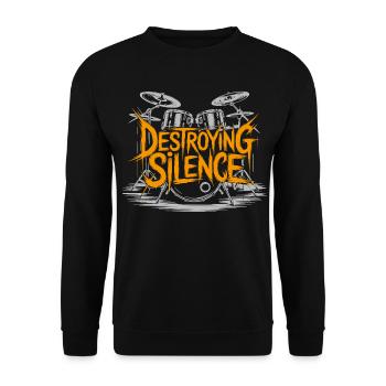 Drummer Drumset Design - Unisex Sweatshirt - black - Front - Alina (178cm) & Michal (187cm)