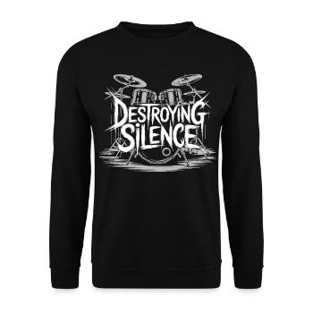 Drummer Drumset Design - Unisex Sweatshirt - black - Front - Alina (178cm) & Michal (187cm)