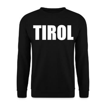 TIROL Logo weiß - Unisex Pullover - Schwarz - Vorne - Alina (178cm) & Michal (187cm)