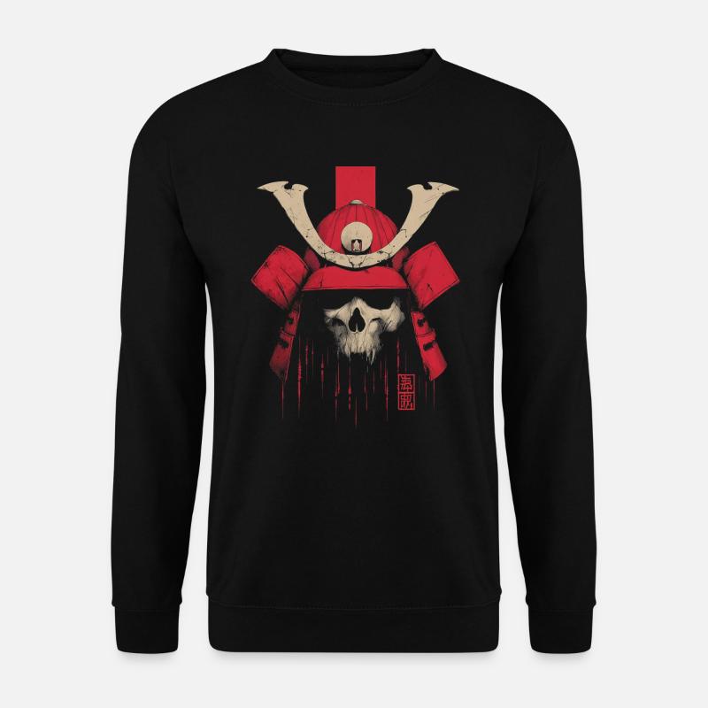 Crimson Samurai Skull - Unisex Sweatshirt - black