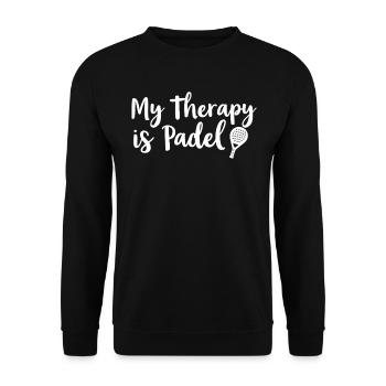 Ma thérapie est basée sur le style de vie Padel Sport Saying - Sweat-shirt Unisexe - noir - Devant - Alina (178cm) & Michal (187cm)