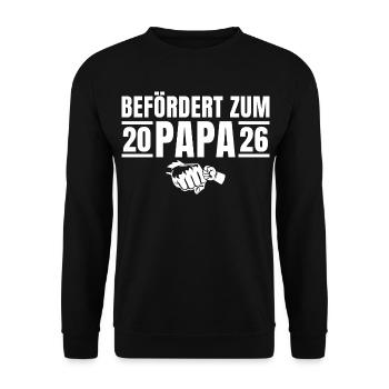 Paternity Promoted to Dad 2026 - Unisex Sweatshirt - black - Front - Alina (178cm) & Michal (187cm)