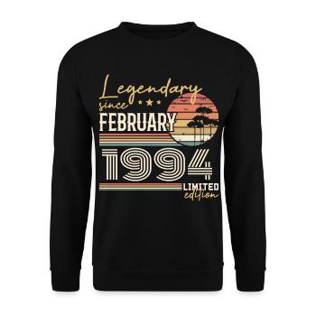 Février 1994 anniversaire 1994 légendes Février - Sweat-shirt Unisexe - noir - Devant - Alina (178cm) & Michal (187cm)