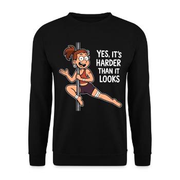 Dessin animé de pole dance – Plus difficile qu’il n’y paraît - Sweat-shirt Unisexe - noir - Devant - Alina (178cm) & Michal (187cm)