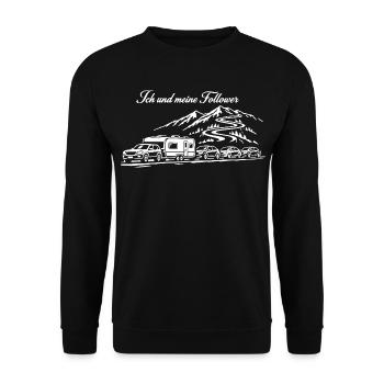 Moi et mes disciples | Road trip en montagne | Embouteillage - Sweat-shirt Unisexe - noir - Devant - Alina (178cm) & Michal (187cm)